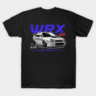 JDM car Subaru Impreza WRX STI White T-Shirt